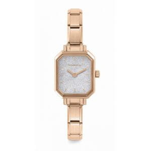 Nomination Classic Rose Gold Plated Watch With Silver Glitter Dial