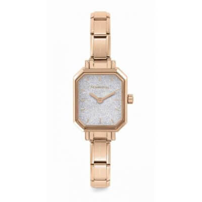 Nomination Classic Rose Gold Plated Watch With Silver Glitter Dial