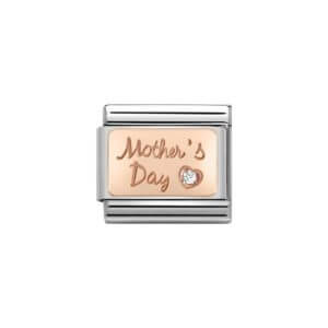 Nomination Rose Gold Mother's Day Charm With CZ