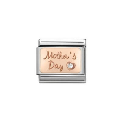 Nomination Rose Gold Mother's Day Charm With CZ
