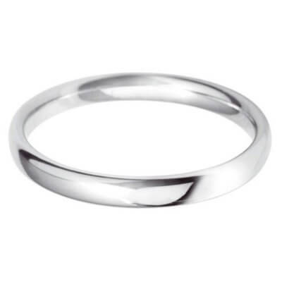 9ct White Gold 2.5mm Classic Court Wedding Band