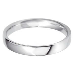 18ct White Gold 3mm Classic Court Wedding Band