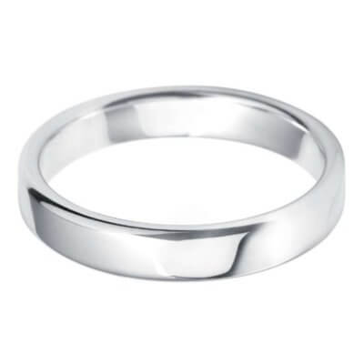 9ct White Gold 4mm Classic Court Wedding Band