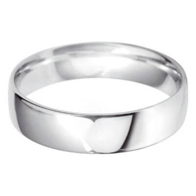 18ct White Gold 5mm Classic Court Wedding Band