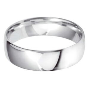18ct White Gold 6mm Classic Court Wedding Band