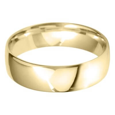 9ct Yellow Gold 6mm Classic Court Wedding Band