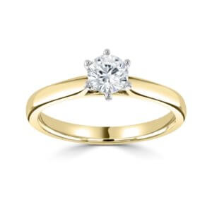 Darling - 18ct Yellow Gold Diamond engagement ring  with 1.00ct Round Brilliant cut Diamond Centre