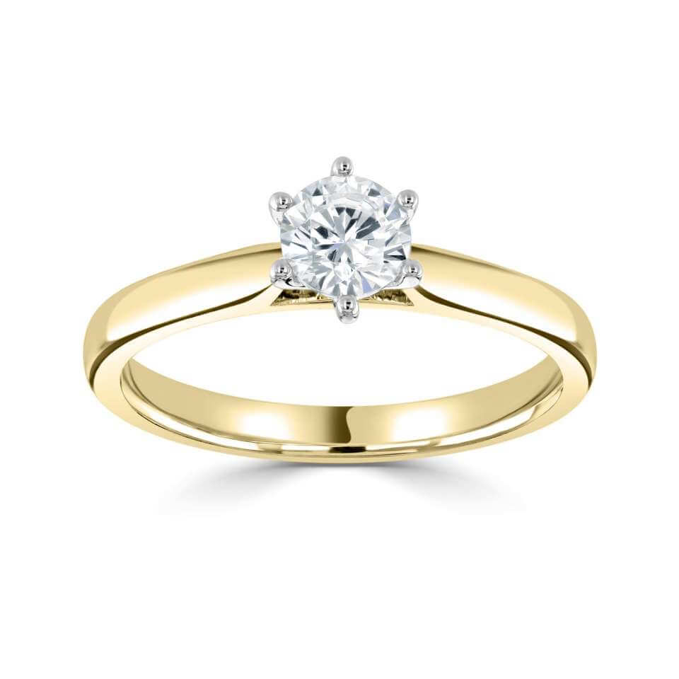 Choose Your Gemstone Channel Set Wide Diamond CZ Ring - Yellow Gold Plated Engagement & Wedding Jewelry