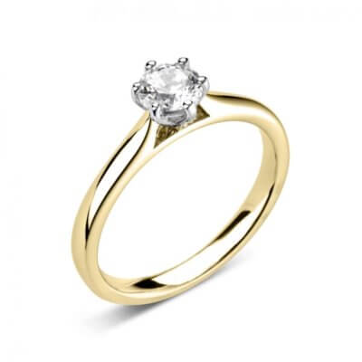 Darling - 18ct Yellow Gold Diamond engagement ring  with 0.26ct Round Brilliant cut Diamond Centre
