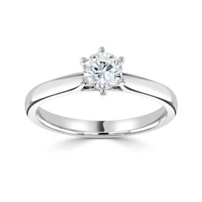 Darling - Platinum Diamond engagement ring  with 0.33ct Round Brilliant cut Diamond Centre