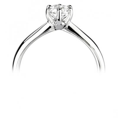 Decorous - 18ct White Gold Diamond engagement ring  with 0.31ct Round Brilliant cut Diamond Centre