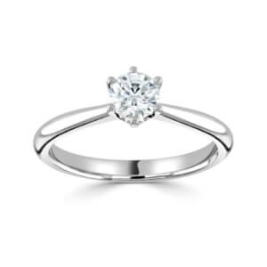 Decorous - 18ct White Gold Diamond engagement ring with 1.00ct Round Brilliant cut Diamond Centre