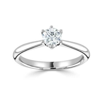Decorous - 18ct White Gold Diamond engagement ring  with 0.26ct Round Brilliant cut Diamond Centre