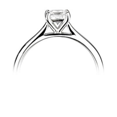 Demure - Platinum Diamond engagement ring with 0.70ct Square Princess cut Diamond Centre