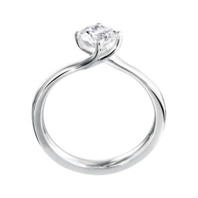 Destiny - Platinum Diamond engagement ring  with 0.30ct Round Brilliant cut Diamond Centre
