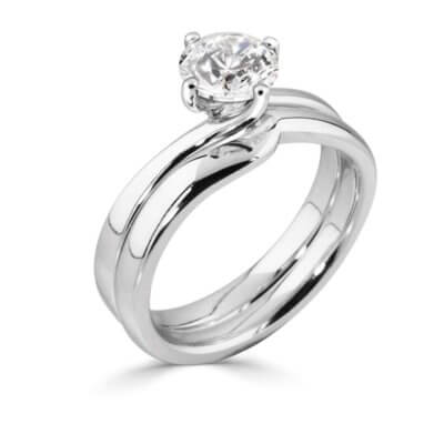 Destiny - Platinum Diamond engagement ring  with 0.54ct Round Brilliant cut Diamond Centre