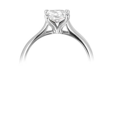 Devine - 18ct White Gold Diamond engagement ring  with 0.71ct Square Princess cut Diamond Centre