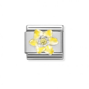Nomination Silver Pink Flower