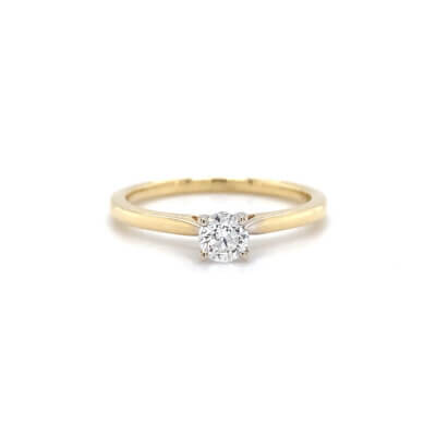 Pre-Owned 0.30ct Round Brilliant cut Diamond Classic Engagement ring set in 18ct Yellow Gold