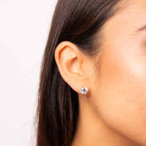 Diamonfire 2.00ct Cubic Zirconia Gold Plated Silver Stud Earrings- 4 claw set