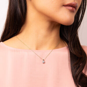 Diamonfire 0.75ct Cubic Zirconia Gold Plated Silver Necklace - 4 claw set