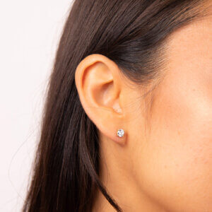Diamonfire 0.50ct Cubic Zirconia Gold Plated Silver Stud Earrings- 4 claw set