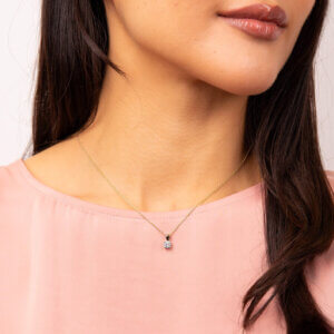 Diamonfire 0.50ct Cubic Zirconia Gold Plated Silver Necklace - 4 claw set