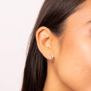 Diamonfire 1.00ct Cubic Zirconia Gold Plated Silver Stud Earrings- 4 claw set