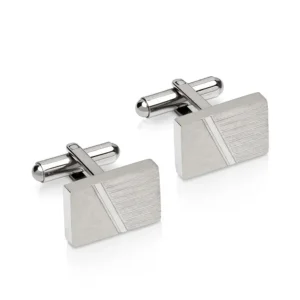 Unique & Co Men's Stainless Steel Stripe Cufflinks QC-279