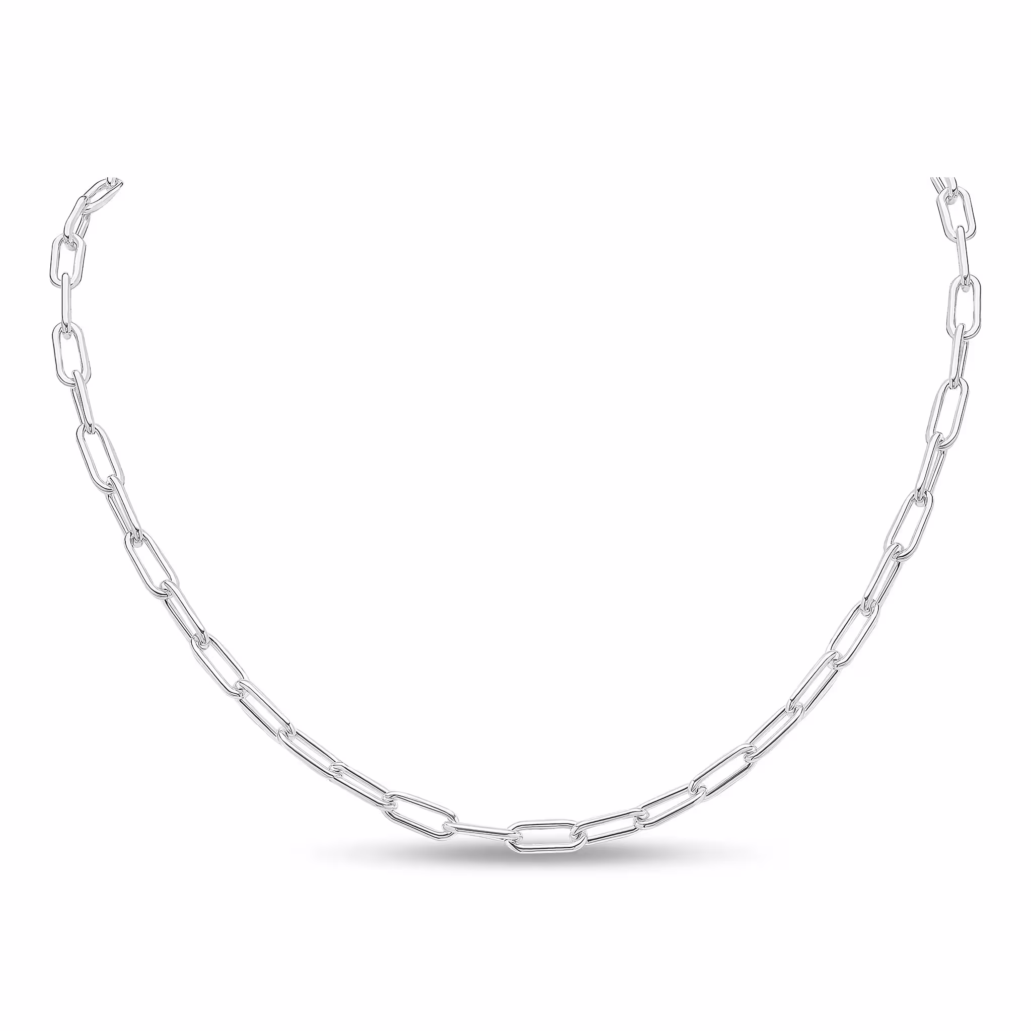 Sterling Silver 4mm Handmade Paperchain Chain Necklace 18"