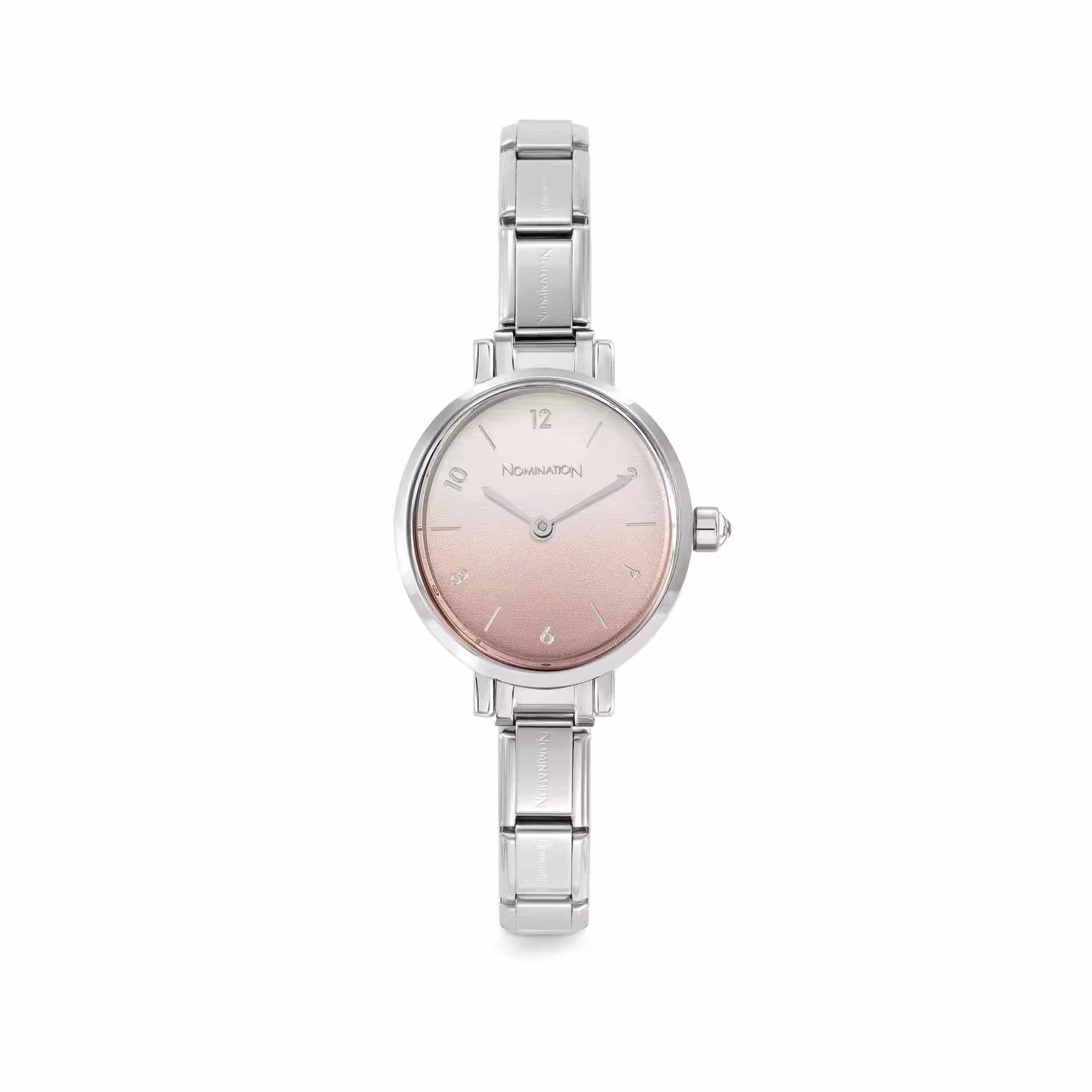 Nomination Classic Stainless Steel Time oval watch, Sunray Fade Pastel Pink 076038/036